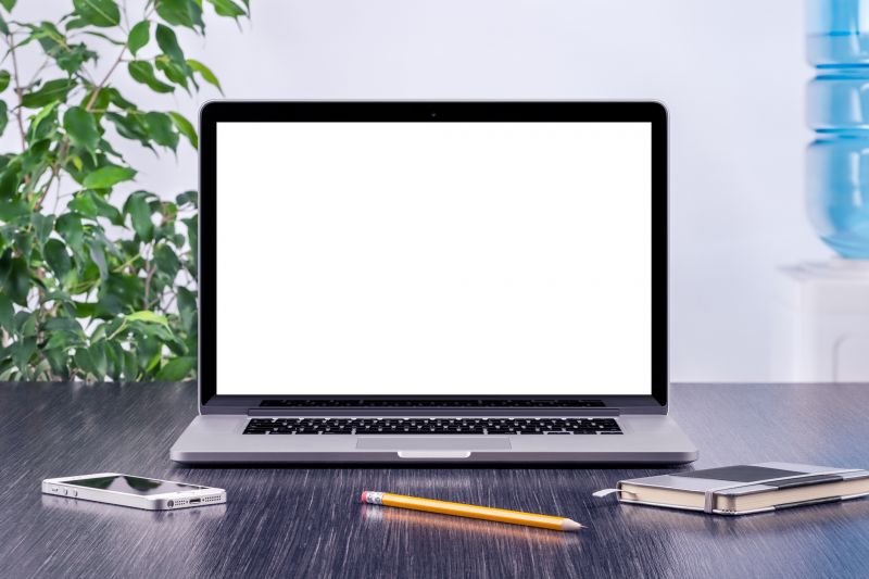 Laptop with Windows Setup Screen